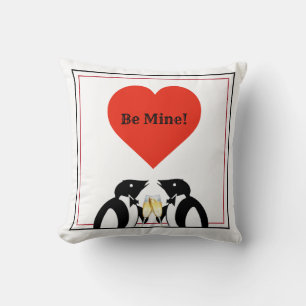 Be Mine, Champagne Penguins Throw Pillow