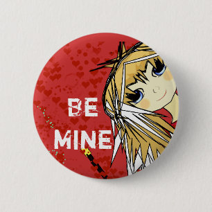 Be Mine-Cute Girl 6 Cm Round Badge
