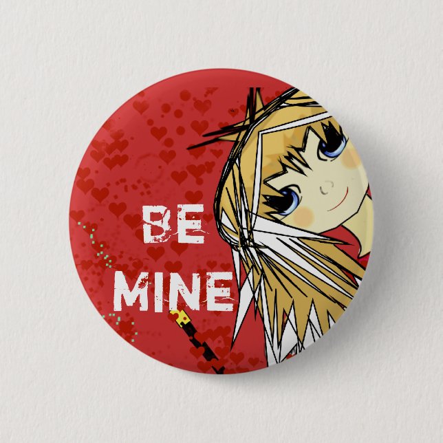Be Mine-Cute Girl 6 Cm Round Badge (Front)