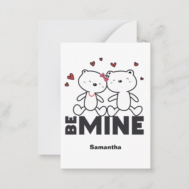 BE MINE - Cute Personalised Modern Valentine's  Card (Front)