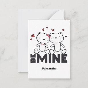 BE MINE - Cute Personalised Modern Valentine's  Card