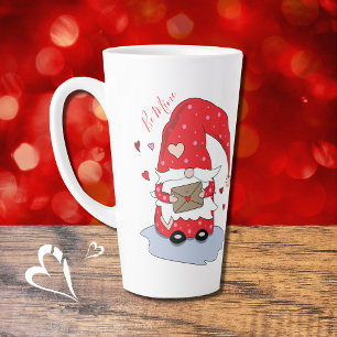 Be Mine   Cute Red Gnome Latte Mug