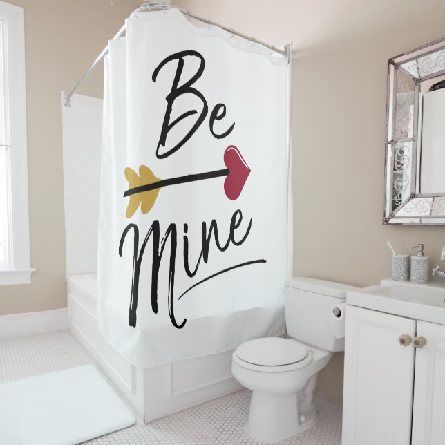 Be mine Cute Valentines Shower Curtain (In Situ)