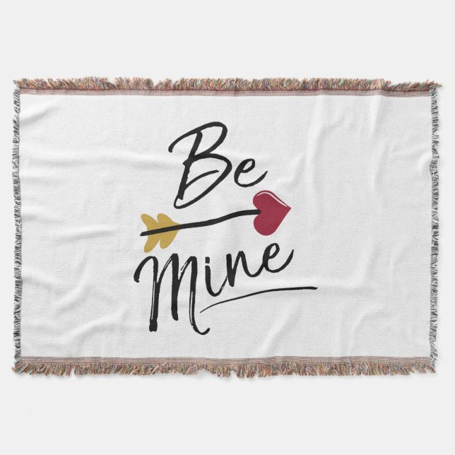 Be mine Cute Valentines Throw Blanket (Front)