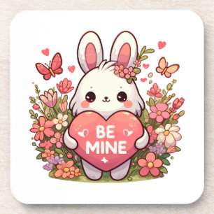 be mine ,funny rabbit valentine love coaster
