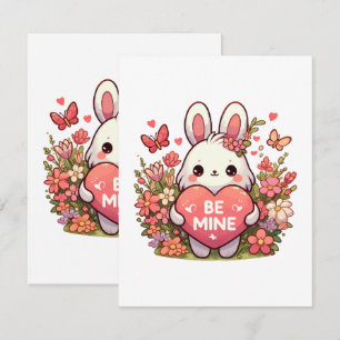 be mine ,funny rabbit valentine love enclosure card