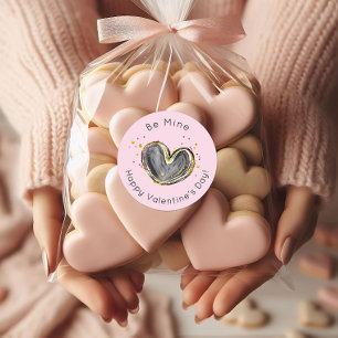 Be Mine Happy Valentine's Day Heart Classic Round Sticker