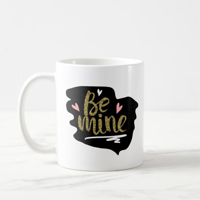 Be Mine | Happy Valentine's Day Modern Sweet Gift Coffee Mug (Left)