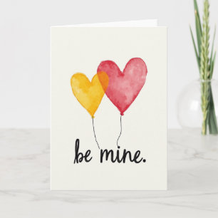 Be Mine Heart Balloons Love Card