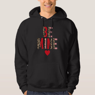 Be Mine Heart Leopard Happy Valentine's Day Couple Hoodie