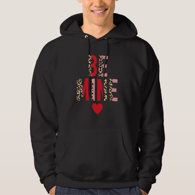 Be Mine Heart Leopard Happy Valentine's Day Couple Hoodie (Front)