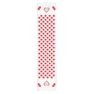 Be Mine Heart Polka Dots Red Pink Short Table Runner
