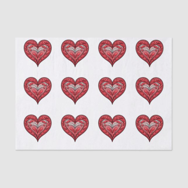Be Mine Hearts Tissue Paper (Front)