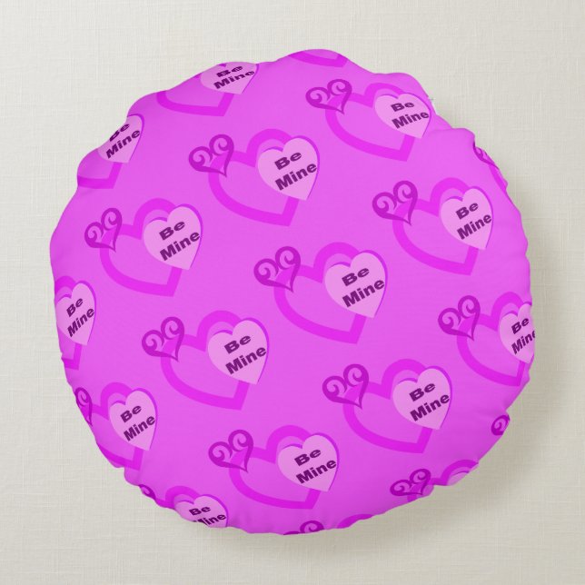 Be Mine Hot Pink Valentine's Day Pillow (Back)