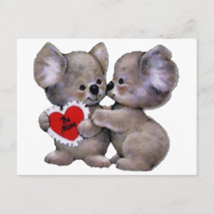 Be Mine Koalas Postcard