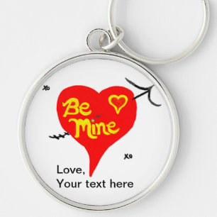 Be Mine Love Heart Premium Large Keychain