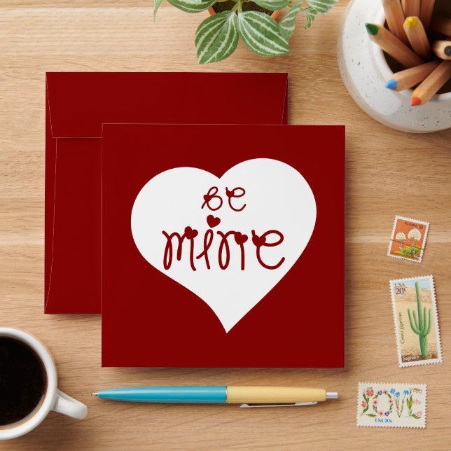 Be Mine Love Hearts Valentine's Day Envelope (Desk)