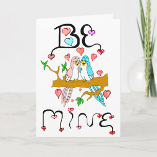 Be Mine Lovebirds Valentines Day Card
