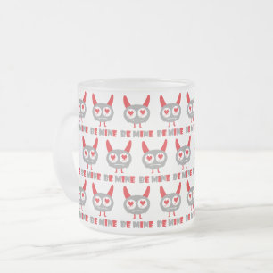 Be mine lover monster frosted glass coffee mug