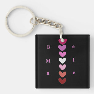 Be Mine Minimal Heart Stack Valentine T-Shirt Key Ring