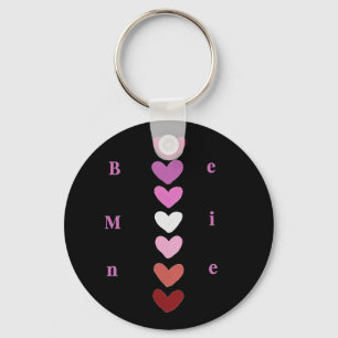 Be Mine Minimal Heart Stack Valentine T-Shirt Key Ring