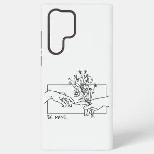 Be Mine Minimalist Flowers Funny Valentine's Day  Samsung Galaxy Case