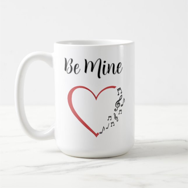 Be Mine Music Heart Coffee Mug (Left)