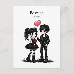 Be Mine Or Else Goth Valentine Postcard