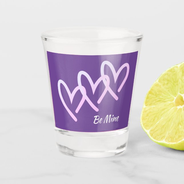 Be Mine Purple Heart Shot Glass (Front)