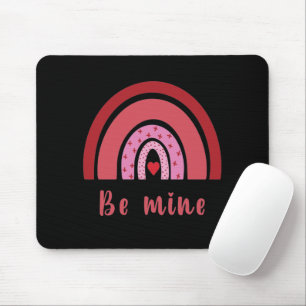 Be Mine Rainbow Heart Valentine's Day I Love You Mouse Mat