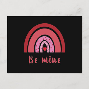 Be Mine Rainbow Heart Valentine's Day I Love You Postcard