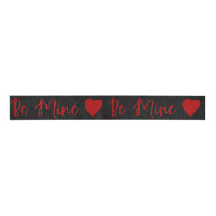 Be Mine Red Glitter Valentine's Grosgrain Ribbon