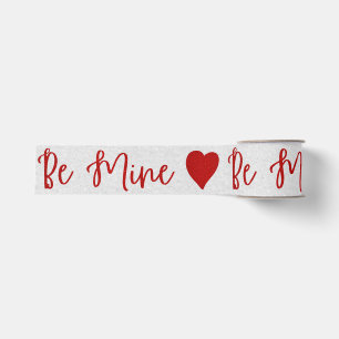 Be Mine Red Glitter Valentine's Grosgrain Ribbon