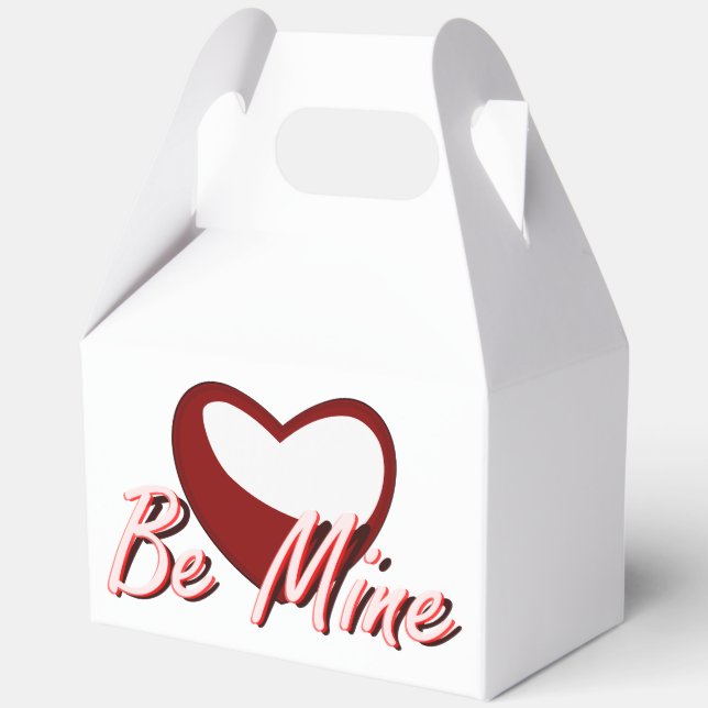 "Be Mine" Red Heart Favour Box (Front)
