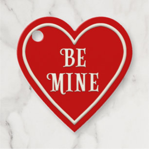 "Be Mine" Red Heart Personalised Valentine's Day Favour Tags