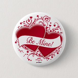 Be Mine! Red Hearts 6 Cm Round Badge