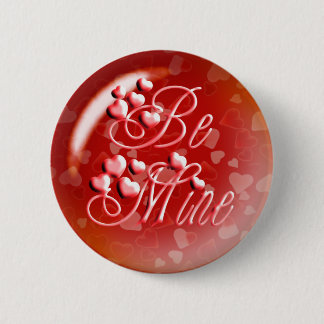 BE MINE RED HEARTS by SHARON SHARPE 6 Cm Round Badge