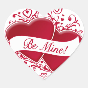 Be Mine! Red Hearts Heart Sticker