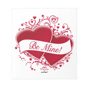 Be Mine! Red Hearts Notepad