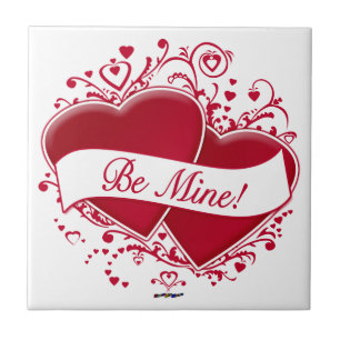 Be Mine! Red Hearts Tile