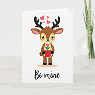 Be Mine Reindeer Love Card