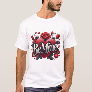🌹 Be Mine – Romantic Roses & Heart Design T-Shirt