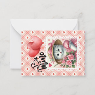 Be Mine Sweet Kitty Flat Note Card
