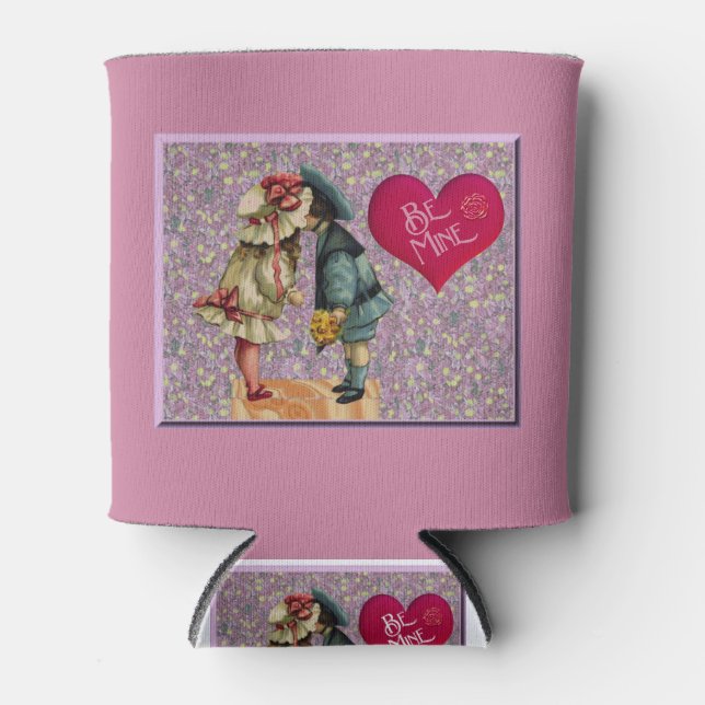 "Be Mine" Sweet Nostalgic Valentine Can Cooler (Front)