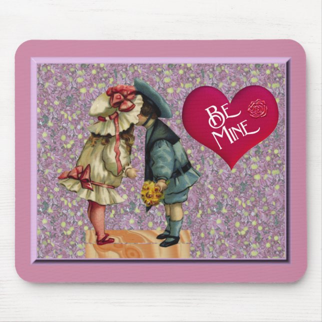 "Be Mine" Sweet Nostalgic Valentine Mouse Mat (Front)