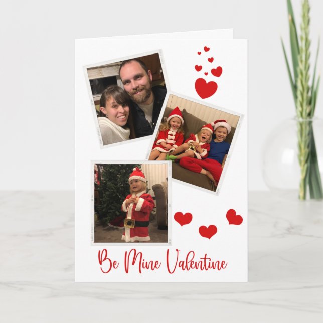 Be Mine Three Photo Card (Front)