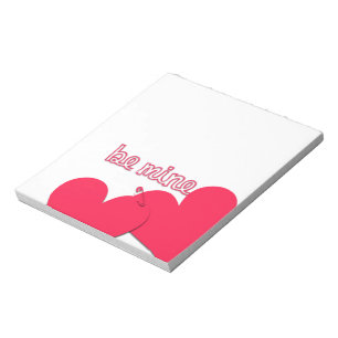 Be Mine Two hearts Safety pin Valentine's Notepad