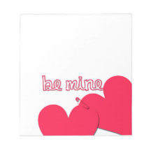 Be Mine Two hearts Safety pin Valentine's Notepad