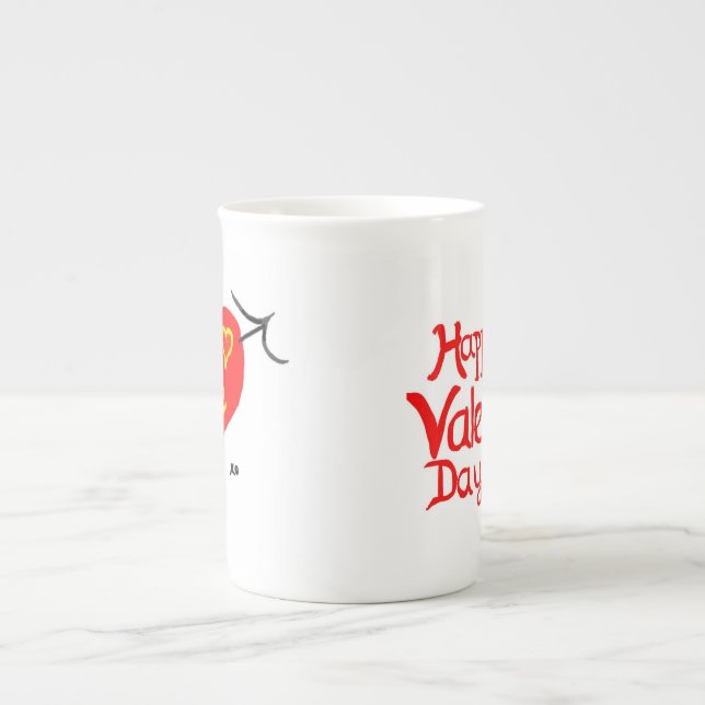 Be Mine Valentine  Bone China Heart Mug (Front)