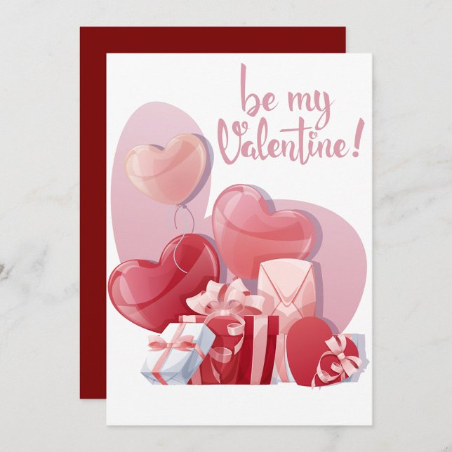 Be Mine Valentine Flat Holiday Card (Be My Valentine Holiday Card!)